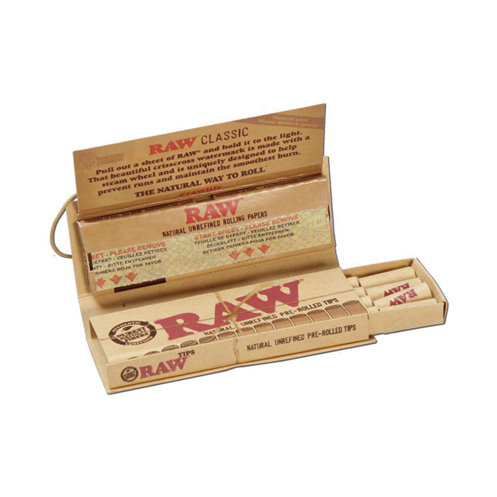 RAW 1 1/4 Rolling Paper + Pre-Rolled Tips
