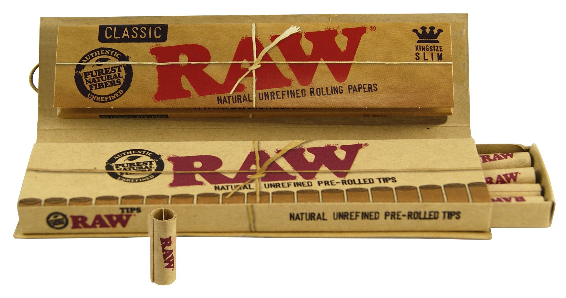 RAW King Size Slim Rolling Papers + Pre-Rolled Tips