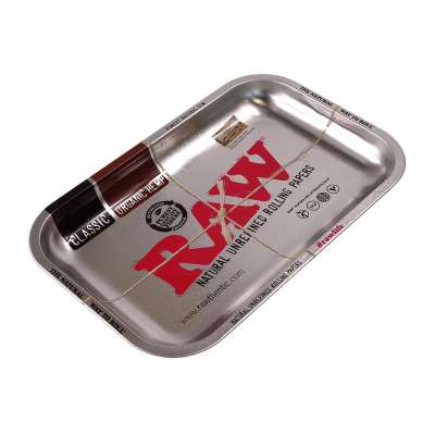 RAW Small Silver Metal Rolling Tray